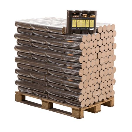 Runde Buche Briketts pallet 96 Packungen x 10 kg (960 kg)