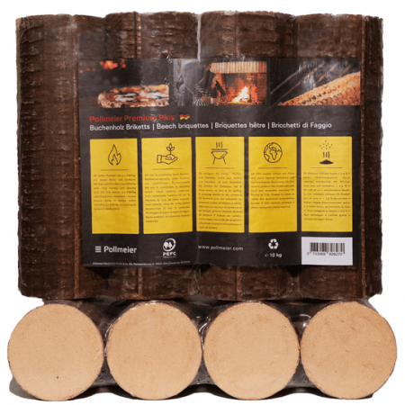 Runde Buche Briketts 48 Packungen x 10 kg (480 kg)